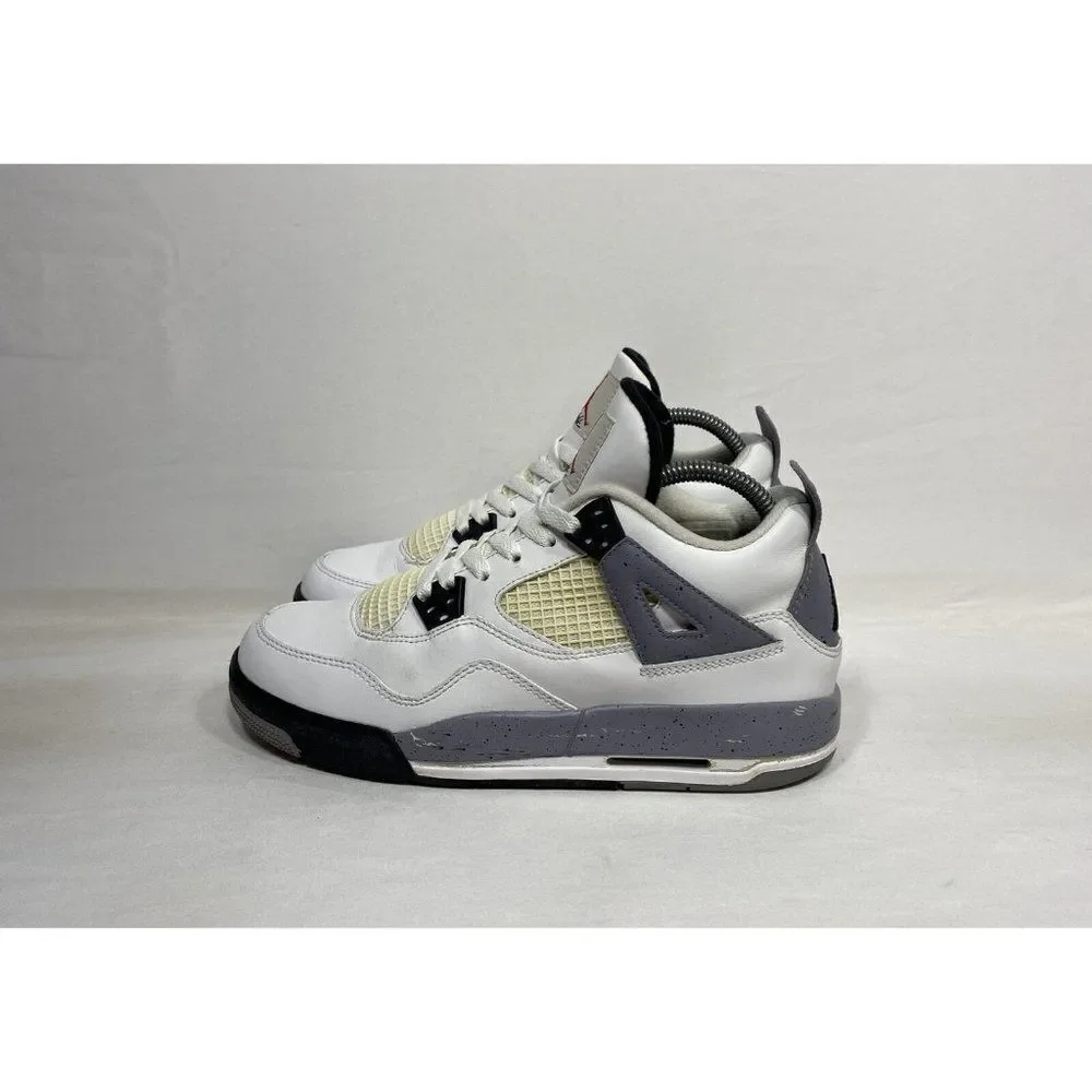 Nike Air Jordan Retro 4 White Cement‎ GS 2012 408452-103 Size 6.5y Preowned